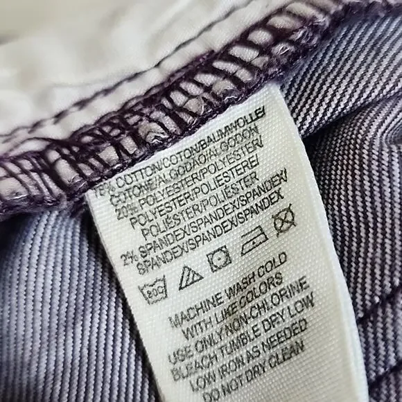 Free People Boho Printed Size 27 Purple Skinny Jeans - Picture 5 of 6